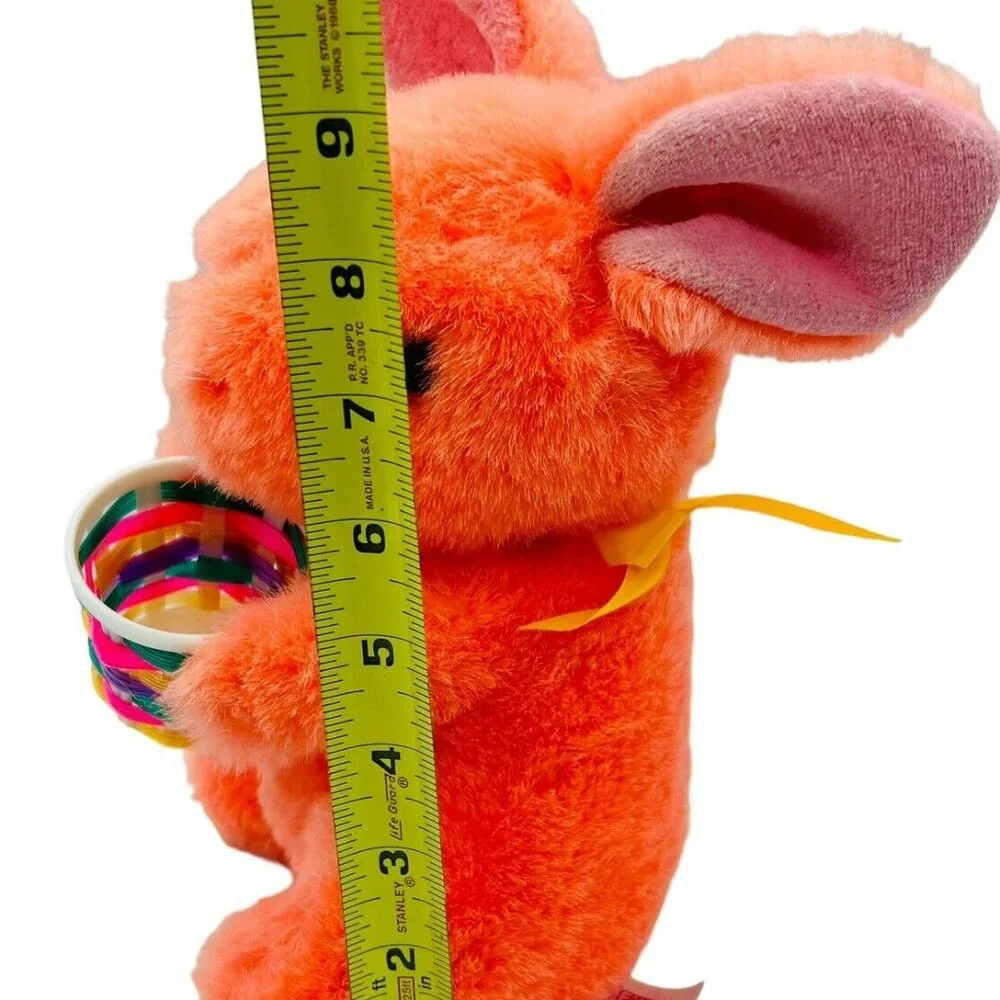 Fairview Salmon Easter Bunny Rabbit 9 inch Nylon Woven‎ Basket Pink Eyes 1988